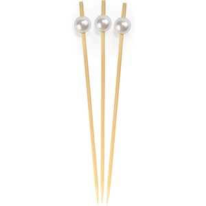 image:imageBambooMN 47 Decorative Pearl End Cocktail Fruit Sandwich Picks Skewers for Catered Events Holidays Restaurants or Buffets Party Supplies  1000pcs PinkWhite