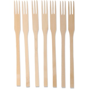 image:imageBambooMN 55 Decorative Bamboo Trident Fruit Fork Cocktail Picks for Catered Events Holidays Restaurants or Buffets Party Supplies 300 Pieces1000