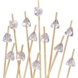 image:imageBambooMN 59 Decorative Acrylic Orange Gem End Bamboo Cocktail Fruit Sandwich Picks Skewers for Catered Events Holidays Restaurants or Buffets Party Supplies 300 PcsClear