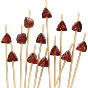 image:imageBambooMN 59 Decorative Acrylic Orange Gem End Bamboo Cocktail Fruit Sandwich Picks Skewers for Catered Events Holidays Restaurants or Buffets Party Supplies 300 PcsCoffee