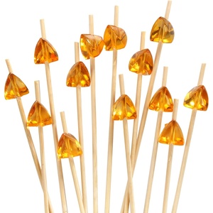 image:imageBambooMN 59 Decorative Acrylic Orange Gem End Bamboo Cocktail Fruit Sandwich Picks Skewers for Catered Events Holidays Restaurants or Buffets Party Supplies 300 PcsOrange