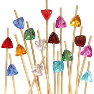 image:imageBambooMN 59 Decorative Acrylic Orange Gem End Bamboo Cocktail Fruit Sandwich Picks Skewers for Catered Events Holidays Restaurants or Buffets Party Supplies 300 PcsAssorted 8 Colors