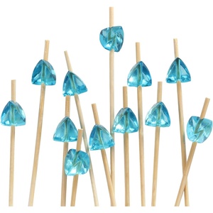 image:imageBambooMN 59 Decorative Acrylic Orange Gem End Bamboo Cocktail Fruit Sandwich Picks Skewers for Catered Events Holidays Restaurants or Buffets Party Supplies 300 PcsLight Blue
