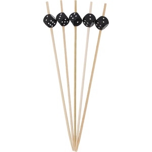 image:imageBambooMN 59 Decorative Dice Party End Bamboo Cocktail Fruit Sandwich Picks Skewers for Catered Events Holidays Restaurants or Buffets Party Supplies Assortment 100 PiecesBlack