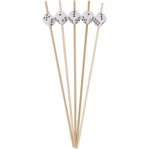 image:imageBambooMN 59 Decorative Dice Party End Bamboo Cocktail Fruit Sandwich Picks Skewers for Catered Events Holidays Restaurants or Buffets Party Supplies Assortment 100 PiecesWhite