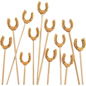 image:imageBambooMN 59 Decorative Lucky Horseshoe End Bamboo Cocktail Fruit Sandwich Picks Skewers for Catered Events Holidays Restaurants or Buffets Party Supplies 300 Pieces300