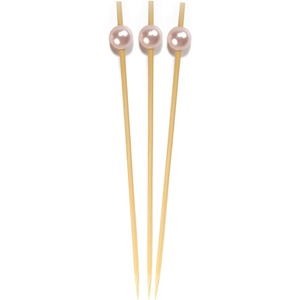 image:imageBambooMN 59 Decorative Pearl End Cocktail Fruit Sandwich Picks Skewers for Catered Events Holidays Restaurants or Buffets Party Supplies  300pcs Assort 95 Grey Pink WhitePink