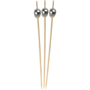 image:imageBambooMN 59 Decorative Pearl End Cocktail Fruit Sandwich Picks Skewers for Catered Events Holidays Restaurants or Buffets Party Supplies  300pcs Assort 95 Grey Pink WhiteMatallic Grey