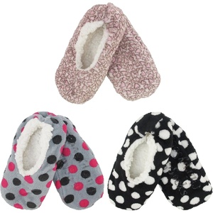 image:imageBambooMN Adult Womens Footies Slippers NonSlip Lined Home Travel Socks  Varies Style and Colors  Value PackAssortment E
