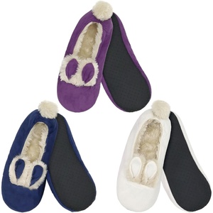 image:imageBambooMN Adult Womens Footies Slippers NonSlip Lined Home Travel Socks  Varies Style and Colors  Value PackRabbit Asst D