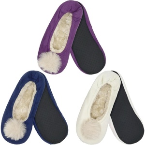 image:imageBambooMN Adult Womens Footies Slippers NonSlip Lined Home Travel Socks  Varies Style and Colors  Value PackRabbit Asst F