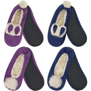 image:imageBambooMN Adult Womens Footies Slippers NonSlip Lined Home Travel Socks  Varies Style and Colors  Value PackRabbit Asst I