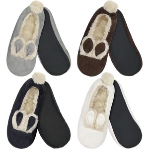 image:imageBambooMN Adult Womens Footies Slippers NonSlip Lined Home Travel Socks  Varies Style and Colors  Value PackRabbit Asst J