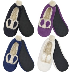 image:imageBambooMN Adult Womens Footies Slippers NonSlip Lined Home Travel Socks  Varies Style and Colors  Value PackRabbit Asst K