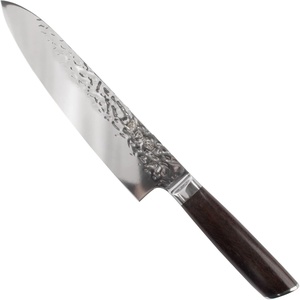 image:imageBambooMN Authentic Chinese Chef Knife Meat Cleaver 1 PieceHammered Blade Black Handle