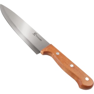 image:imageBambooMN Authentic Chinese Chef Knife Meat Cleaver 1 PieceSmooth Blade Oak Handle