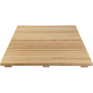 image:imageBambooMN Bamboo Bath Mat for Bathroom Spa Outdoor Shower Extra Large Square 24 x 24 x 13 AntiSlip Water Resistant Coating  1 Piece2