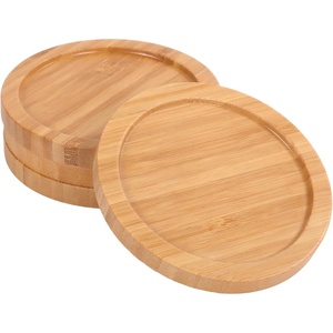 image:imageBambooMN Bamboo Coaster Set  4 x 4 Square  2 Sets of 4Round
