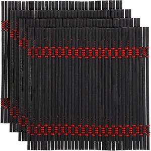 image:imageBambooMN Bamboo Slat Coasters  425 x 425  Black  12 CoastersBlack  Matchstick