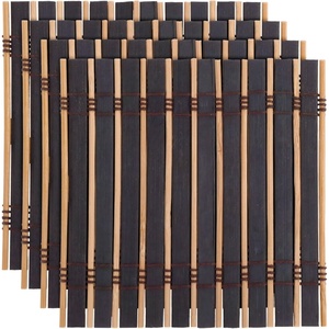 image:imageBambooMN Bamboo Slat Coasters  425 x 425  Black  12 CoastersBlack  Slat