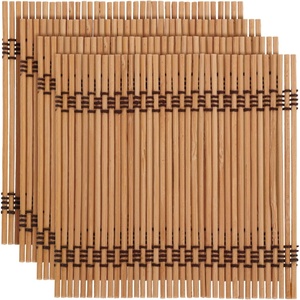 image:imageBambooMN Bamboo Slat Coasters  425 x 425  Black  12 CoastersDark Tan  Matchstick