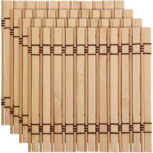 image:imageBambooMN Bamboo Slat Coasters  425 x 425  Black  12 CoastersNatural  Slat