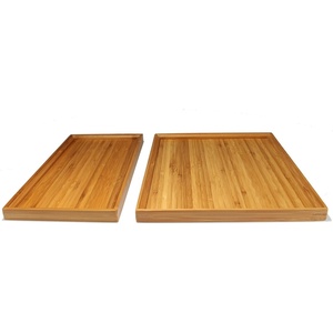 image:imageBambooMN Bamboo Tea Serving Coffee and Breakfast Tray Sets  Small amp Medium  2 Tray Set  Straight Edge Trays2 Tray Set  Small and Medium  Straight Edge