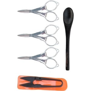 image:imageBambooMN Bonsai Pruner Bud amp Leaf Trimmer Set  Includes 3 Snips 9 Folding Scissors and 3 Teaspoons1 Pruner  3 Pairs of Folding Scissors