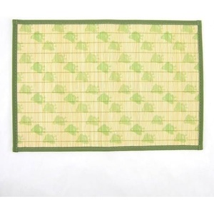 image:imageBambooMN Brand  Bamboo Slats Placemat with Matching Coaster  Floral Print Green Border  12 x 175  Chicken 4 pcsChicken  With Coaster