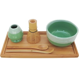 image:imageBambooMN Brand  Matcha Bowl Set Includes Bowl RestTea Whisk Chasaku Tea Spoon amp Tray 2 Sets Mint Green
