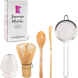 image:imageBambooMN Brand  Matcha Green Tea Whisk Set  Black  5Piece Set  Bamboo Tea AccessoriesWhite