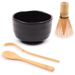 image:imageBambooMN Brand  Matcha Green Tea Whisk Set  Whisk  Scoop  Tea Spoon  Soft Light Green BowlBlack  Set