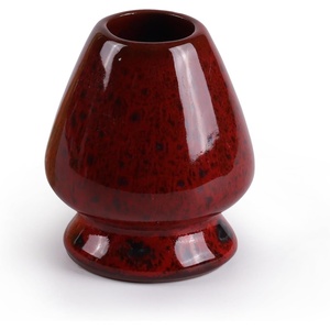 image:imageBambooMN Brand  Matcha Tea Whisk Holder  CoralDeep Red with Black