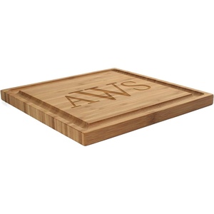 image:imageBambooMN Custom Laser Engraved Bamboo Cutting Board  Couple Initials in Heart  1 Piece  11 x 11 x 075 GroovedSimple Block Font Monogram