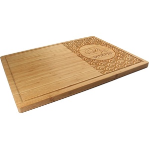 image:imageBambooMN Custom Laser Engraved Bamboo Cutting Board  Couple Initials in Heart  1 Piece  11 x 11 x 075 GroovedWave Texture w Name in Circle