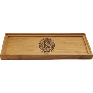 image:imageBambooMN Custom Laser Engraved Bamboo Serving Tray  A Family Story  17 x 13 x 075  Square Edge  1 PieceFamily Circle Floral