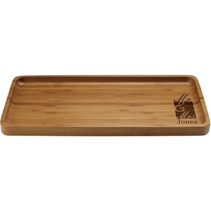 image:imageBambooMN Custom Laser Engraved Bamboo Serving Tray  A Family Story  17 x 13 x 075  Square Edge  1 PieceMr  Mrs Square