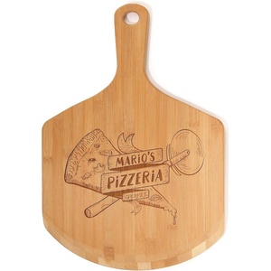 image:imageBambooMN Custom Laser Engraved Small Wooden OvenPizza Peel Paddle  17x12x05  PizzeriaPizzeria