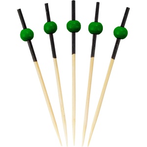 image:imageBambooMN Decorative Ball End Cocktail Fruit Sandwich Picks Skewers for Catered Events Holidays Restaurants or Buffets Party Supplies  275 Assorted 1000 PiecesDark Green