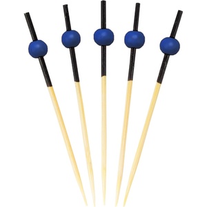 image:imageBambooMN Decorative Ball End Cocktail Fruit Sandwich Picks Skewers for Catered Events Holidays Restaurants or Buffets Party Supplies  275 Assorted 1000 PiecesLight Blue