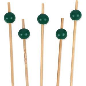 image:imageBambooMN Decorative Ball End Cocktail Fruit Sandwich Picks Skewers for Catered Events Holidays Restaurants or Buffets Party Supplies  39 Blue 1000 PcsGreen