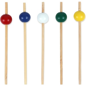 image:imageBambooMN Decorative Ball End Cocktail Fruit Sandwich Picks Skewers for Catered Events Holidays Restaurants or Buffets Party Supplies  39 Blue 1000 Pcs5 Assorted Colors