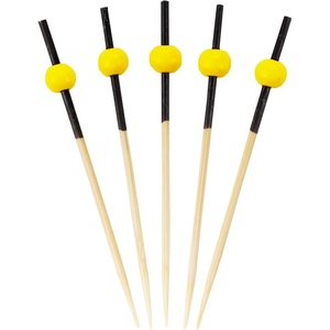 image:imageBambooMN Decorative Ball End Cocktail Fruit Sandwich Picks Skewers for Catered Events Holidays Restaurants or Buffets Party Supplies  47 Blue 100 pcsBright Yellow