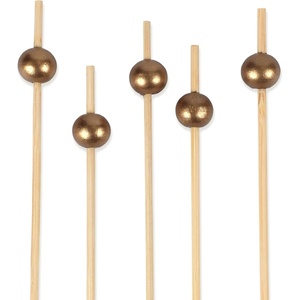 image:imageBambooMN Decorative Ball End Cocktail Fruit Sandwich Picks Skewers for Catered Events Holidays Restaurants or Buffets Party Supplies  47 Blue 100 pcsGold