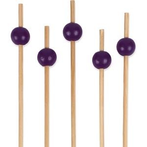 image:imageBambooMN Decorative Ball End Cocktail Fruit Sandwich Picks Skewers for Catered Events Holidays Restaurants or Buffets Party Supplies  47 Blue 100 pcsPurple