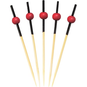 image:imageBambooMN Decorative Ball End Cocktail Fruit Sandwich Picks Skewers for Catered Events Holidays Restaurants or Buffets Party Supplies  47 Blue 100 pcsRed