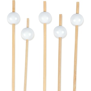 image:imageBambooMN Decorative Ball End Cocktail Fruit Sandwich Picks Skewers for Catered Events Holidays Restaurants or Buffets Party Supplies  47 Blue 100 pcsWhite