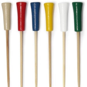 image:imageBambooMN Decorative Golf Tee Bamboo Cocktail Sandwich Skewer Picks  675  6 Assorted Colors  100 PiecesAssorted