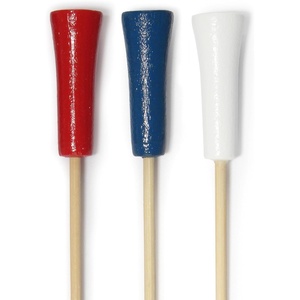 image:imageBambooMN Decorative Golf Tee Bamboo Cocktail Sandwich Skewer Picks  675  White  100 PiecesRed  White  and Blue