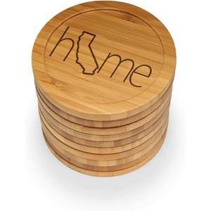 image:imageBambooMN Engraved Square Bamboo Coasters  Home wState  Style 2  California  100 UnitsCaliforniaround